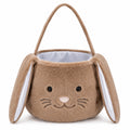 Borsa a mano coniglio 25 x 10 x 20 cm in poliestere marrone stile peluche