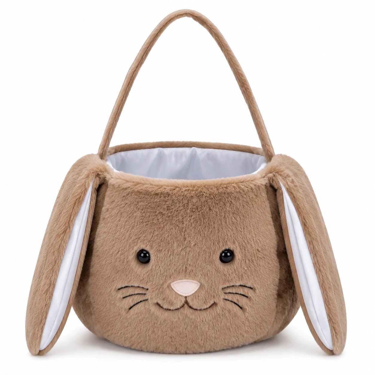 Borsa a mano coniglio 25 x 10 x 20 cm in poliestere marrone stile peluche