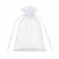 Sacchetto regalo in organza 10 x 15 cm bianco con chiusura a coulisse