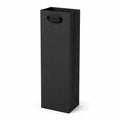 Borsa portabottiglie 12 x 12 x 40 cm in tessuto nero con manici - stile minimalista