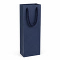 Sacchetto regalo 12 x 9 x 36 cm in cartone blu navy con manici in corda - confezione elegante