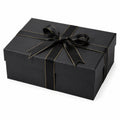 Scatola regalo 30 x 22 x 10 cm in cartone nero con nastro decorativo stile elegante