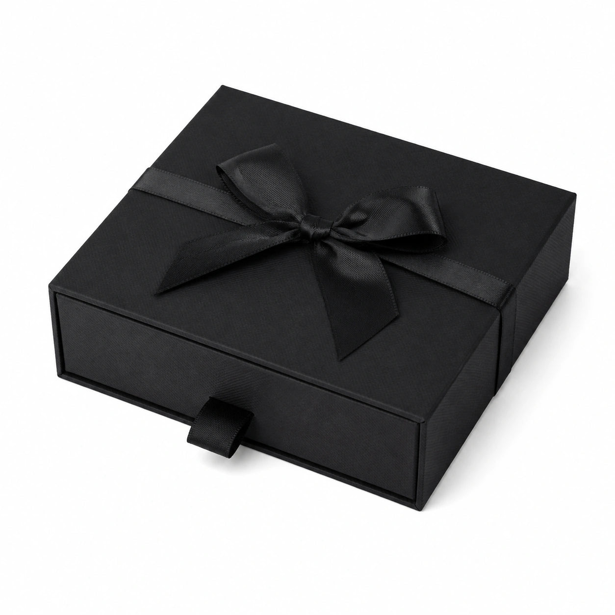 Scatola regalo 20 x 20 x 8 cm in cartone nero con nastro decorativo stile elegante
