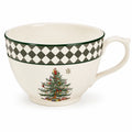 Tazza 0.55 L in ceramica avorio e verde con manico stile festivo